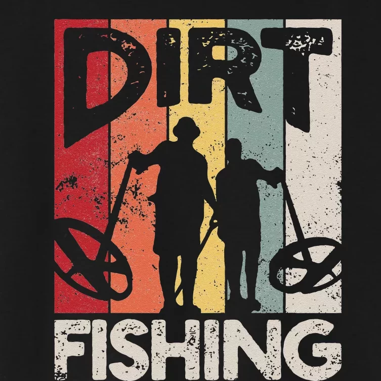 Dirt Fishing Funny Beach Treasure Detecting Metal Detector Women's Crop Top Tee