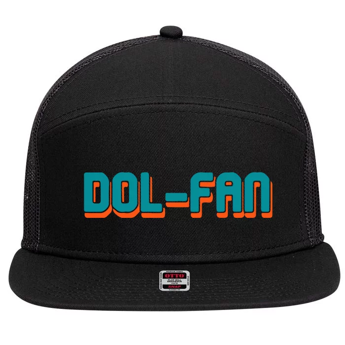 Dol Fan Football Gift For Miami Fan 7 Panel Mesh Trucker Snapback Hat