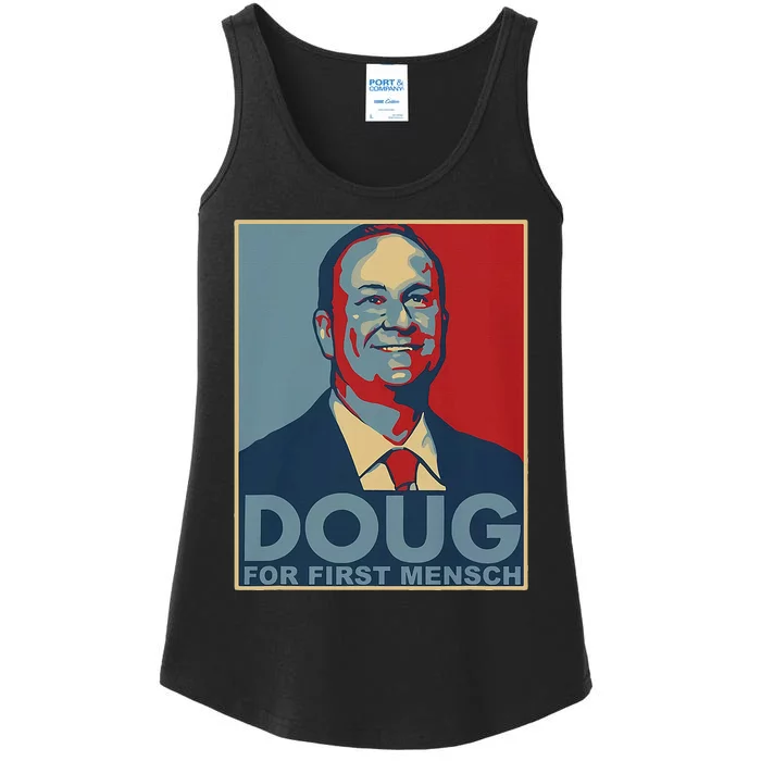 Doug For First Mensch Yiddish Kamala Harris Ladies Essential Tank