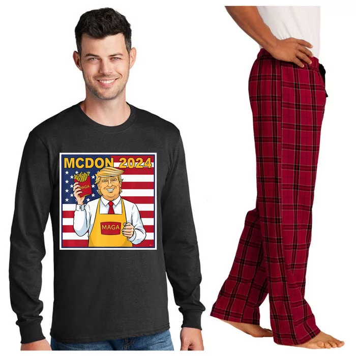 Donalds Famous French Fries Trump Fry Cooking Fries Outfit Premium Long Sleeve Pajama Set