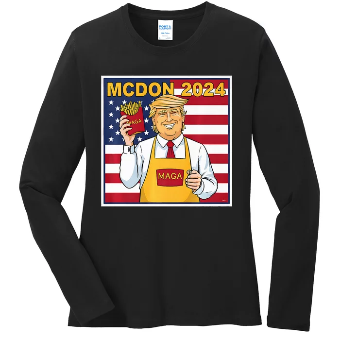 Donalds Famous French Fries Trump Fry Cooking Fries Outfit Premium Ladies Long Sleeve Shirt