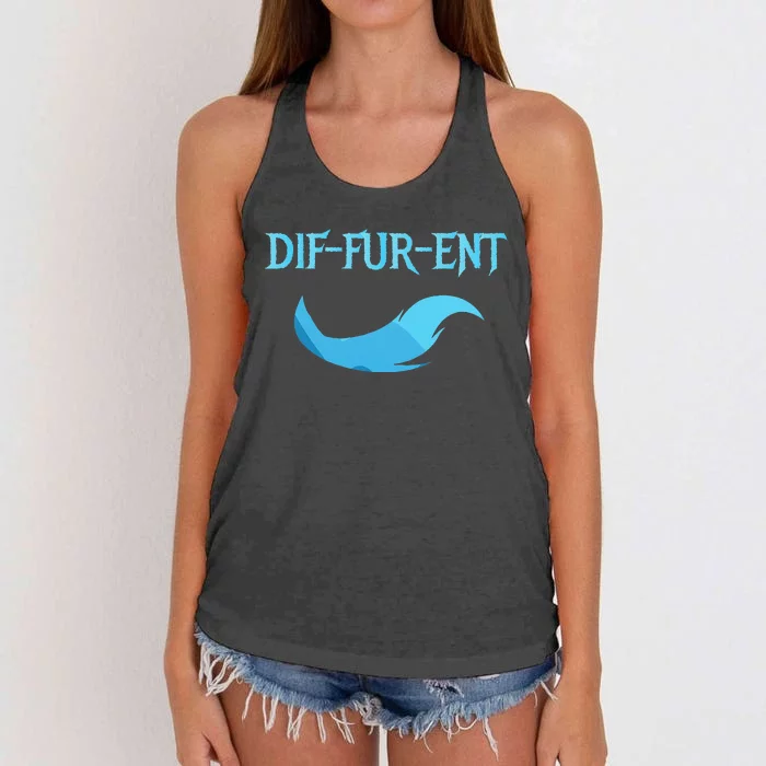 Diffurent Furry Fandom Furries Fan Designs Women's Knotted Racerback Tank