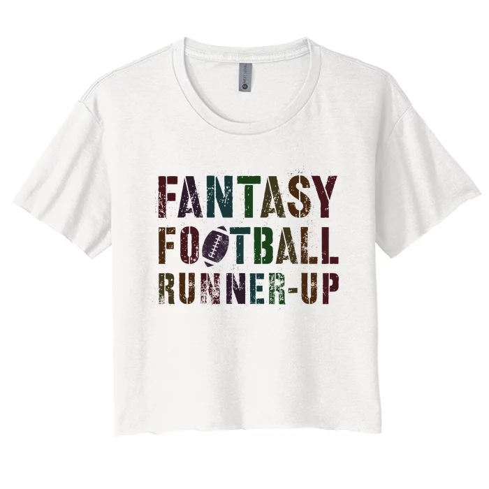 Drafting Fantasy Football Runner Up Geek Newbie Commish Women's Crop Top Tee