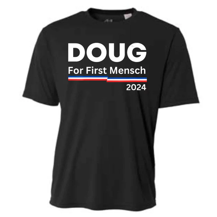 Doug For First Mensch Yiddish Pun Kamala Harris Hebrew Cooling Performance Crew T-Shirt