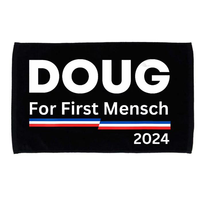 Doug For First Mensch Yiddish Pun Kamala Harris Hebrew Microfiber Hand Towel