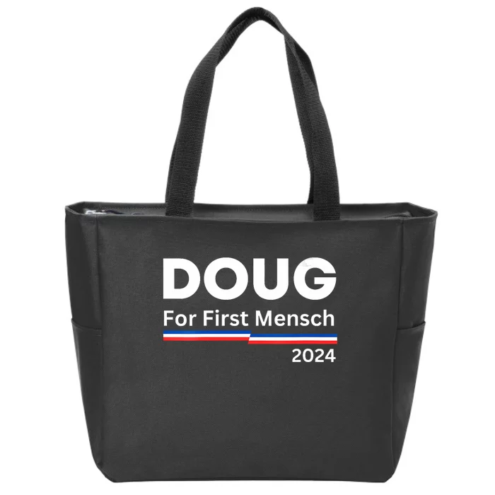 Doug For First Mensch Yiddish Pun Kamala Harris Hebrew Zip Tote Bag