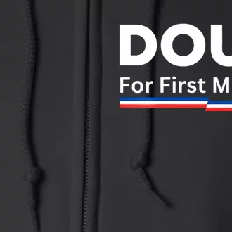 Doug For First Mensch Yiddish Pun Kamala Harris Hebrew Full Zip Hoodie