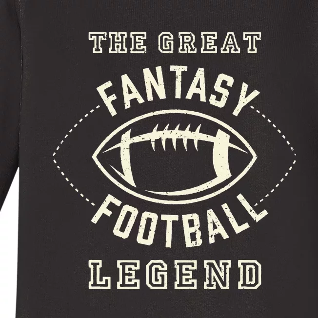 Distressed Fantasy Football Legend Baby Long Sleeve Bodysuit