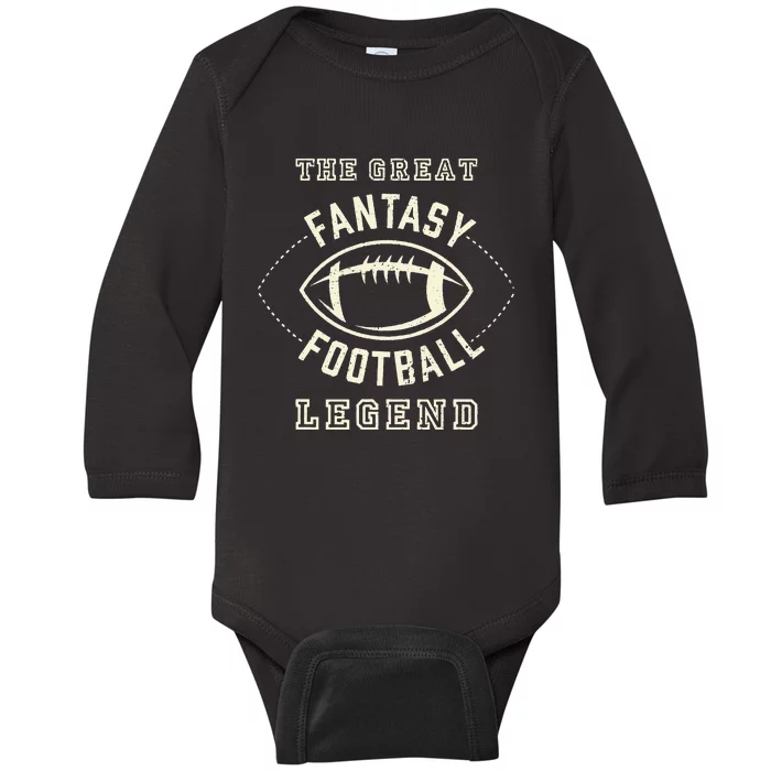 Distressed Fantasy Football Legend Baby Long Sleeve Bodysuit