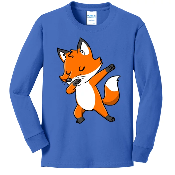 Dabbing Fox For Fox Lover Meaningful Gift Kids Long Sleeve Shirt