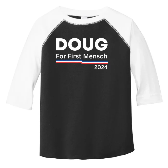 Doug For First Mensch Yiddish Pun Kamala Harris Hebrew Toddler Fine Jersey T-Shirt