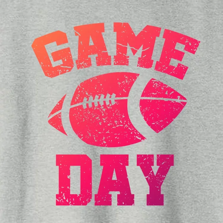 Distressed Football Game Day At College Or School Great Gift Women's Crop Top Tee