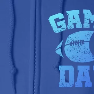 Distressed Football Game Day At College Or School Great Gift Full Zip Hoodie