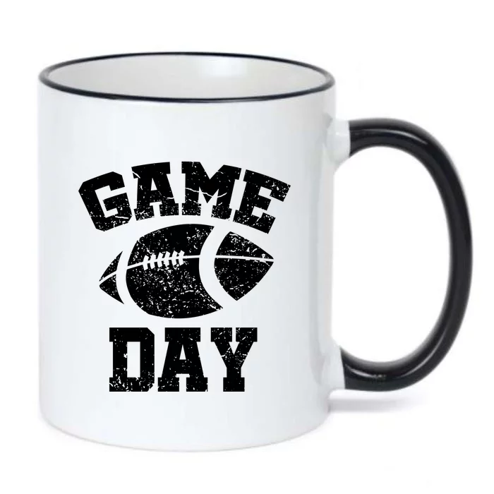 Distressed Football Game Day At College Or School Funny Gift Black Color Changing Mug