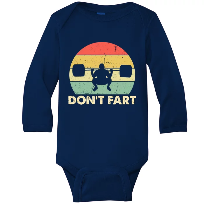 Don't Fart Gym Workout Squat Workout Bodybuilder Cool Gift Baby Long Sleeve Bodysuit