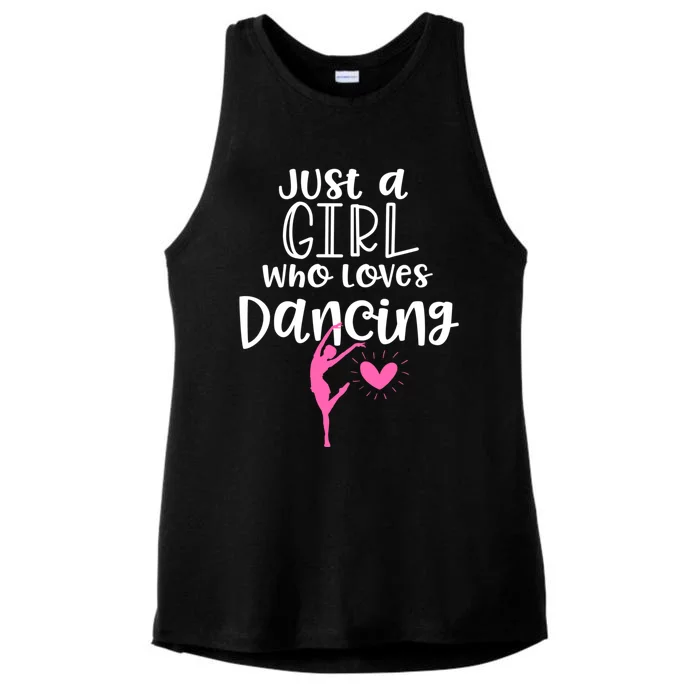 Dancing Funny Gift For Teen Just A Who Loves Dancing Cool Gift Ladies Tri-Blend Wicking Tank