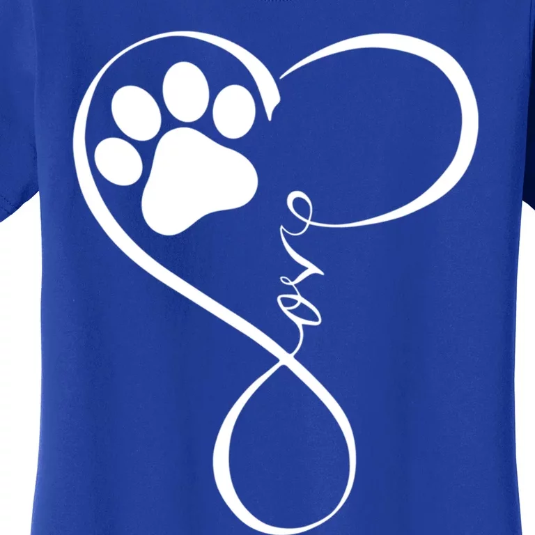 Dog Funny Gift Fun Pawprint Design Funny Gift Love Dogs Gift Cute Gift Women's T-Shirt