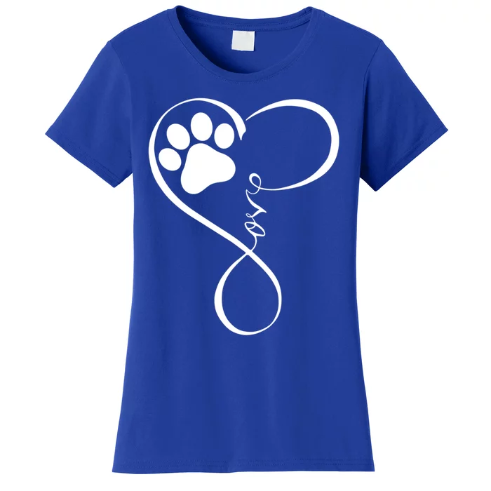 Dog Funny Gift Fun Pawprint Design Funny Gift Love Dogs Gift Cute Gift Women's T-Shirt