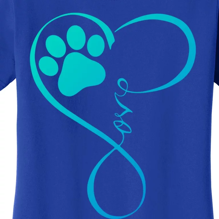 Dog Funny Gift Fun Pawprint Design Funny Gift Love Dogs Gift Cute Gift Women's T-Shirt