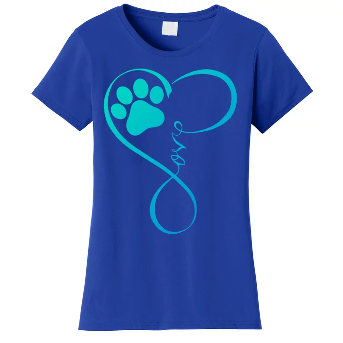 Dog Funny Gift Fun Pawprint Design Funny Gift Love Dogs Gift Cute Gift Women's T-Shirt