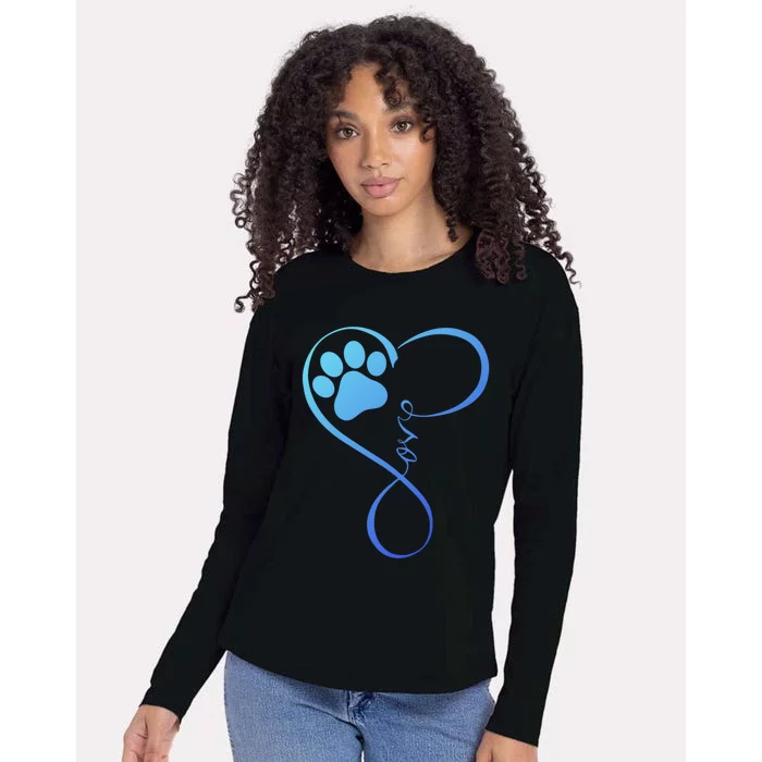 Dog Funny Gift Fun Pawprint Design Funny Gift Love Dogs Gift Cute Gift Womens Cotton Relaxed Long Sleeve T-Shirt