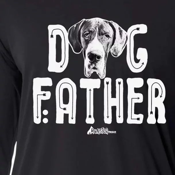 Dog Father Great Dane Top Funny Dog Walking Dad Cooling Performance Long Sleeve Crew