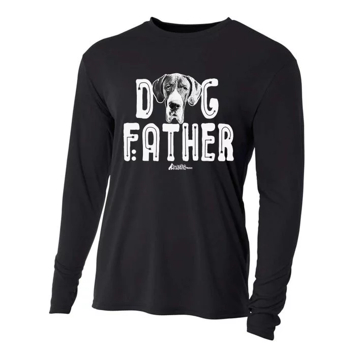 Dog Father Great Dane Top Funny Dog Walking Dad Cooling Performance Long Sleeve Crew