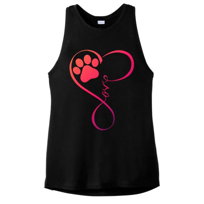 Dog Funny Gift Fun Pawprint Design Funny Gift Love Dogs Gift Cute Gift Ladies Tri-Blend Wicking Tank