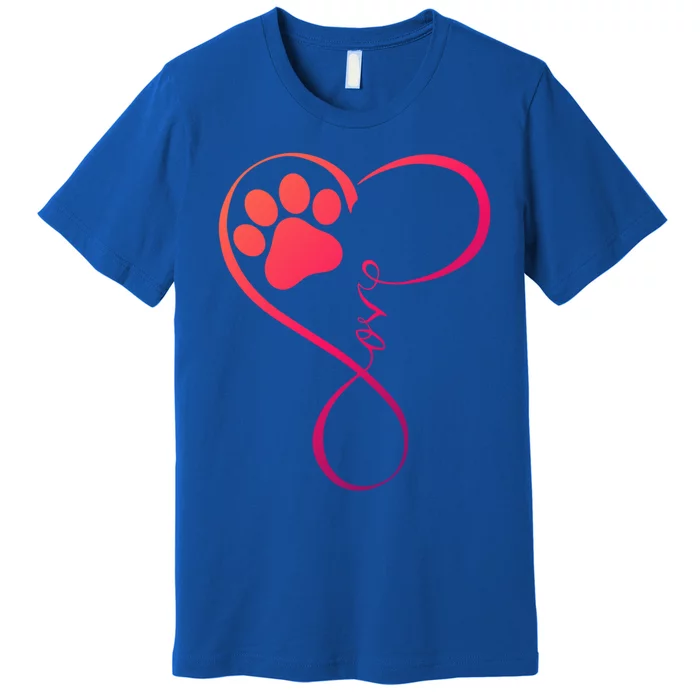 Dog Funny Gift Fun Pawprint Design Funny Gift Love Dogs Gift Cute Gift Premium T-Shirt