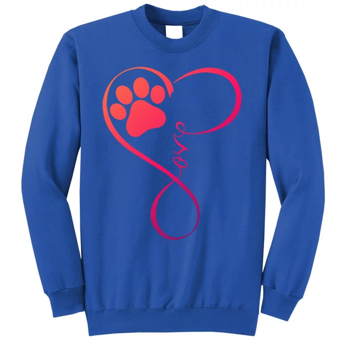 Dog Funny Gift Fun Pawprint Design Funny Gift Love Dogs Gift Cute Gift Tall Sweatshirt