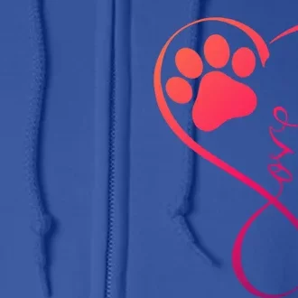 Dog Funny Gift Fun Pawprint Design Funny Gift Love Dogs Gift Cute Gift Full Zip Hoodie