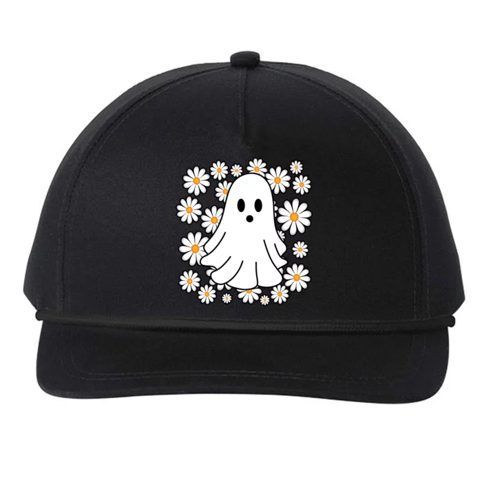 Daisy Floral Ghost Cute Halloween Snapback Five-Panel Rope Hat