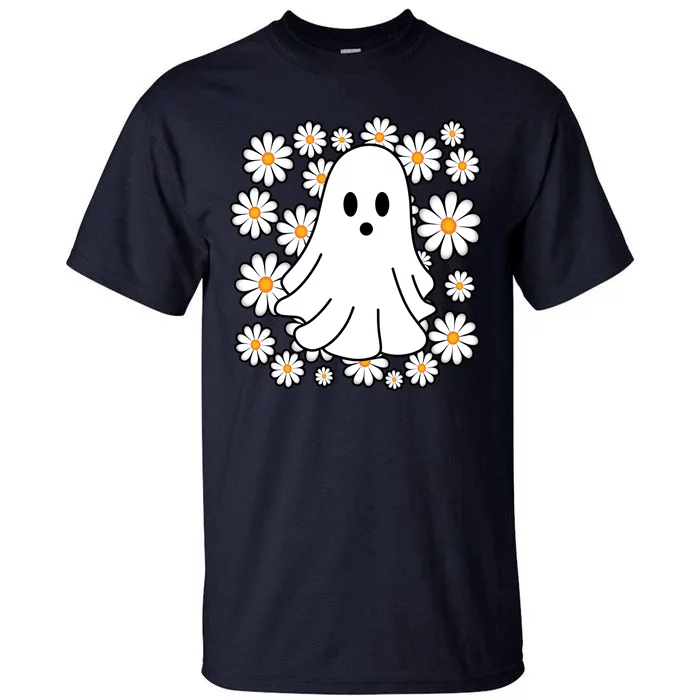 Daisy Floral Ghost Cute Halloween Tall T-Shirt