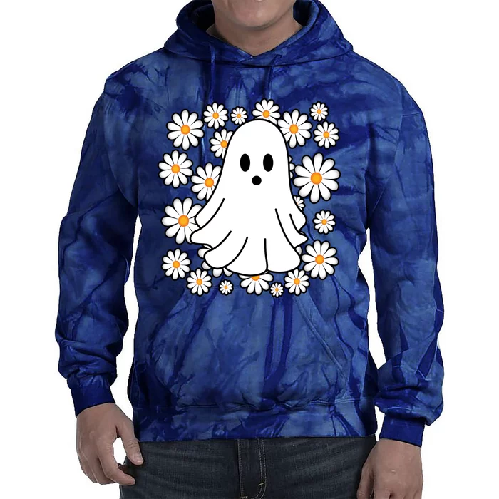 Daisy Floral Ghost Cute Halloween Tie Dye Hoodie