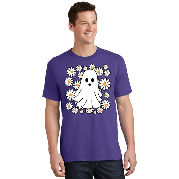 Daisy Floral Ghost Cute Halloween T-Shirt