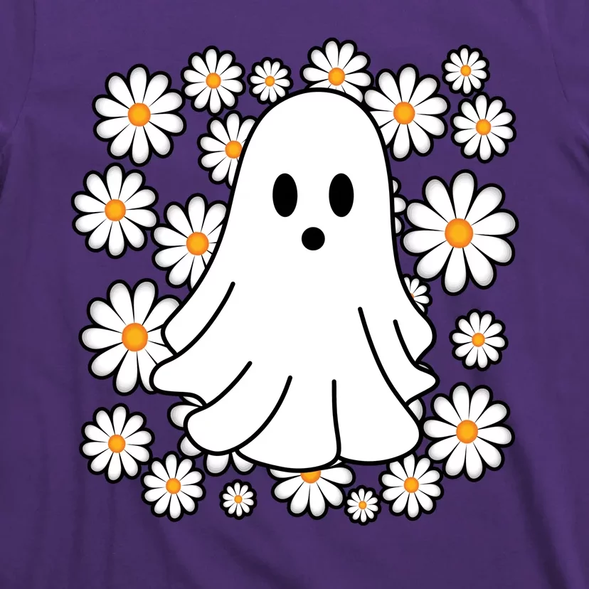 Daisy Floral Ghost Cute Halloween T-Shirt