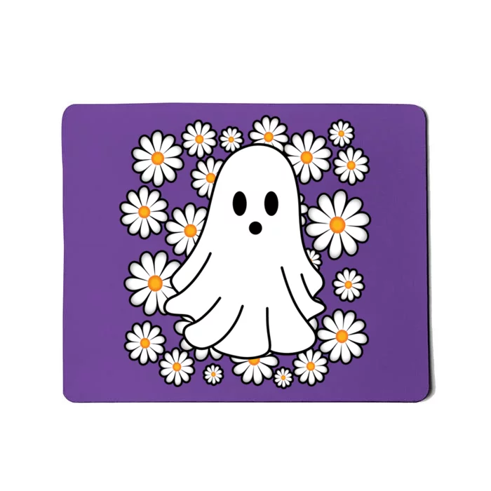 Daisy Floral Ghost Cute Halloween Mousepad