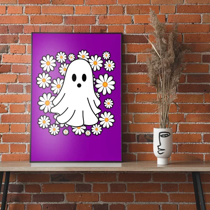 Daisy Floral Ghost Cute Halloween Poster