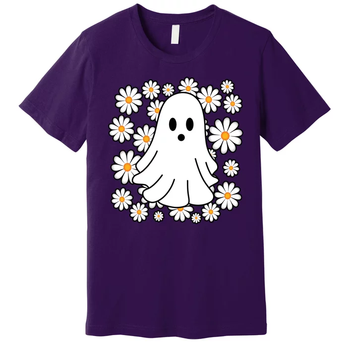 Daisy Floral Ghost Cute Halloween Premium T-Shirt