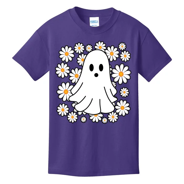 Daisy Floral Ghost Cute Halloween Kids T-Shirt