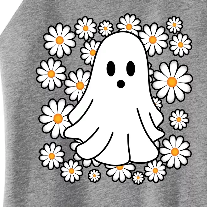 Daisy Floral Ghost Cute Halloween Women’s Perfect Tri Rocker Tank