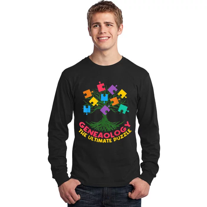 DNA Fractal Genealogy Of Life Genetics Tree Biology Class Tall Long Sleeve T-Shirt