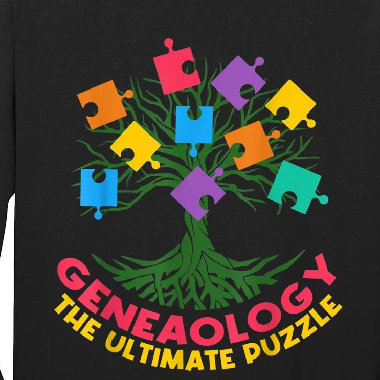 DNA Fractal Genealogy Of Life Genetics Tree Biology Class Tall Long Sleeve T-Shirt