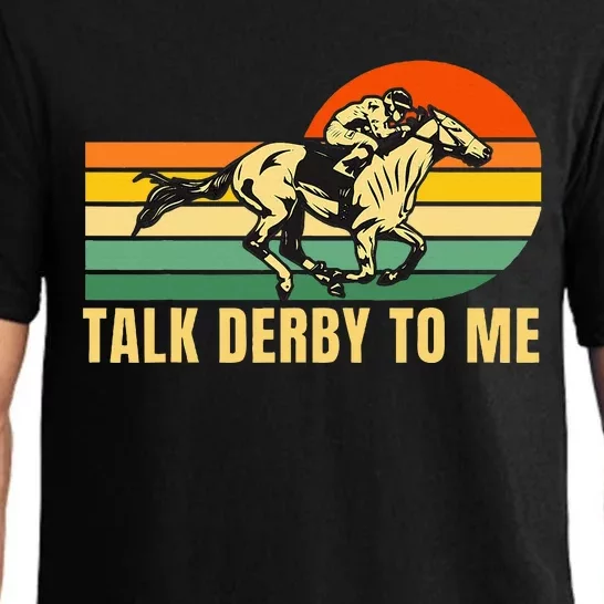 Derby Funny Horse Racing Retro Kentucky Talk To Me Pajama Set