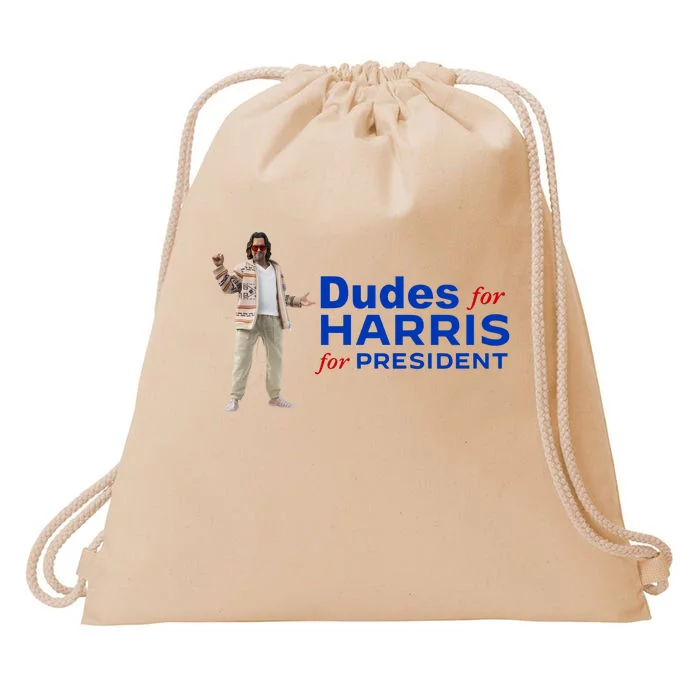 Dudes For Harris For President Drawstring Bag