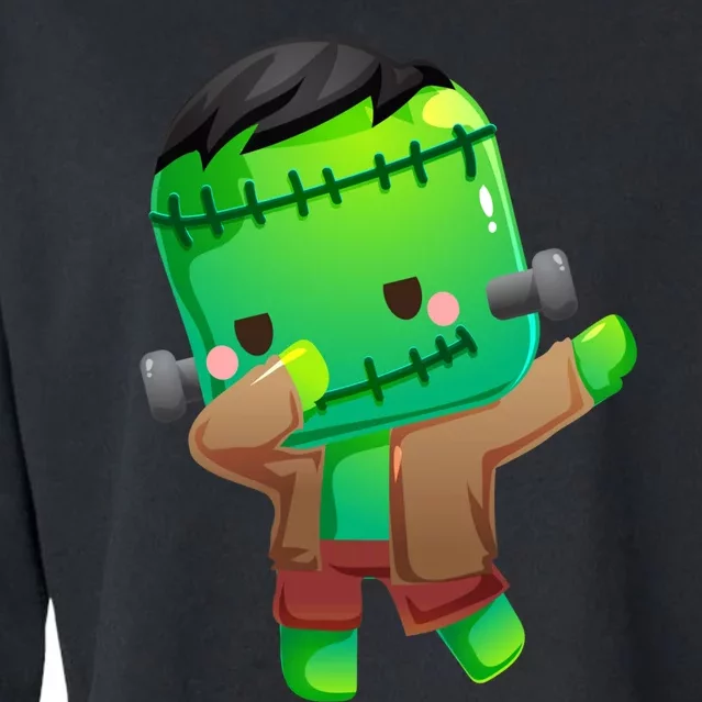 Dabbing Frankenstein Halloween Costume Monster Zombie Cropped Pullover Crew