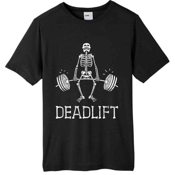 DEADLIFT Funny Halloween Skeleton Weight Lifting Workout ChromaSoft Performance T-Shirt