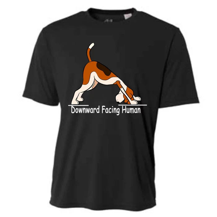 Downward Facing Hu Funny Yoga Gift Cooling Performance Crew T-Shirt