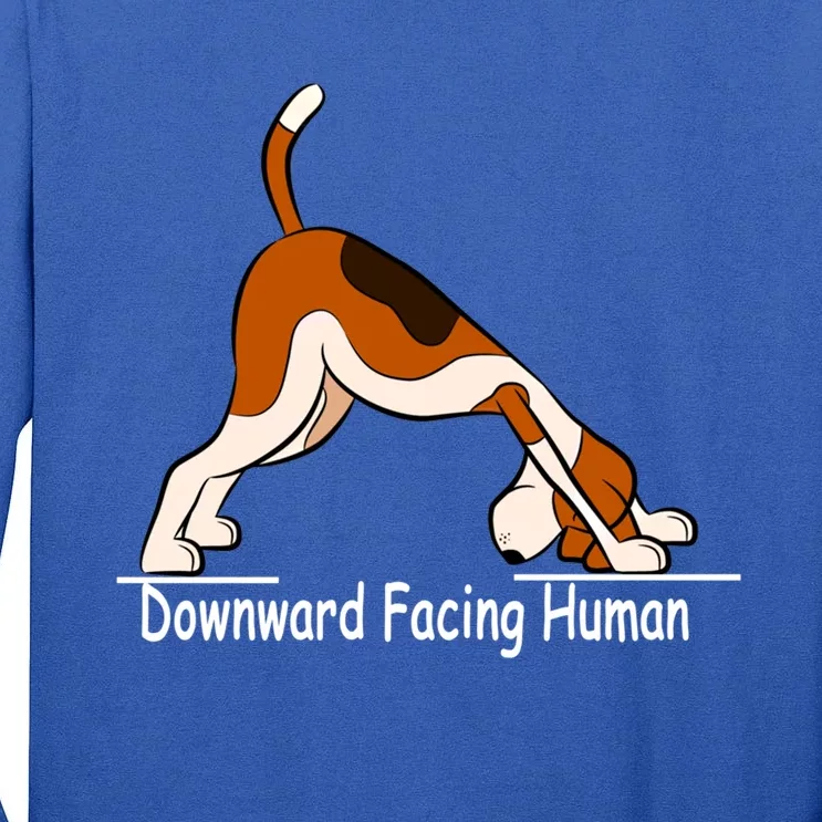 Downward Facing Hu Funny Yoga Gift Tall Long Sleeve T-Shirt