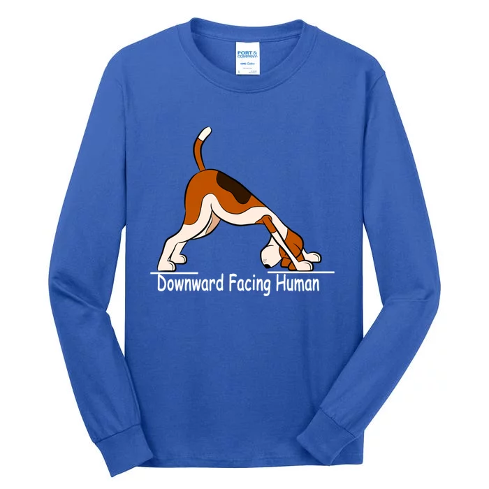 Downward Facing Hu Funny Yoga Gift Tall Long Sleeve T-Shirt